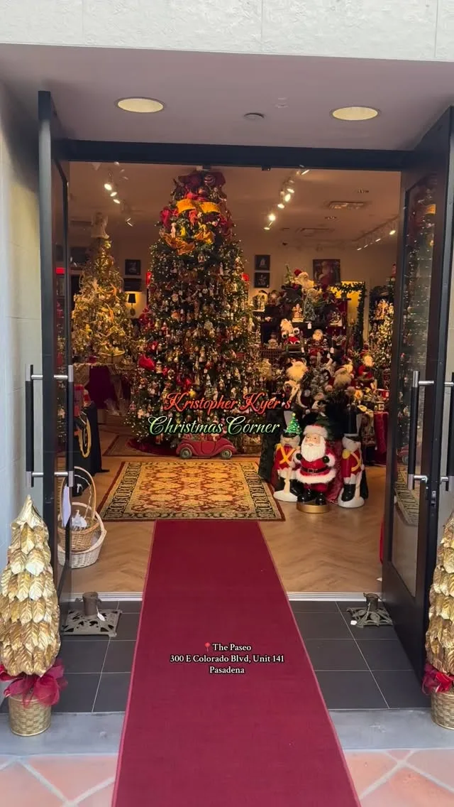 This is @kyerschristmascorner Pop-up Christmas Corner in Pasadena! 🎄

Kristopher travels the world looking for unique holiday treasures 🛷

The store carries vintage ceramics, European hand blown glass ornaments, blow molds, Italian and German linens, German nutcrackers and wooden miniature figures, animated figures, toys and more! 🚂

It’s open now - Dec. 23, 2025 🎅🏻

📍The Paseo
300 E. Colorado Blvd, Unit 141
Pasadena

#pasadena #sgv #sangabrielvalley #kristopherkyerschristmascorner #christmas #holidays #holidayseason #christmasseason #christmasstore #christmastree #christmasdecorations #christmasshopping
